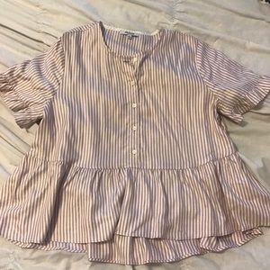 Madewell studio ruffle hem top